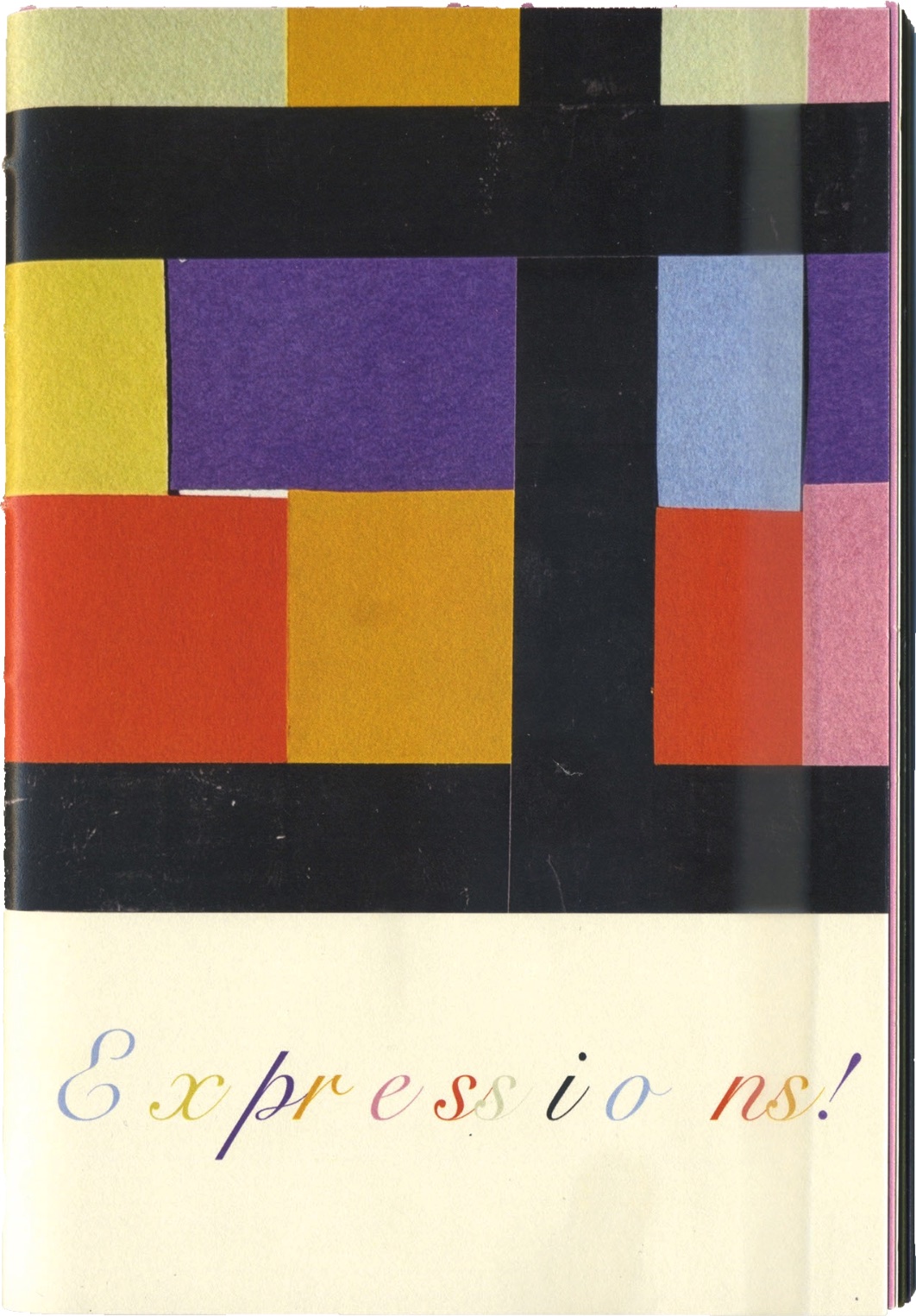 Cover of the zine, with blocks of color above the word Expressions